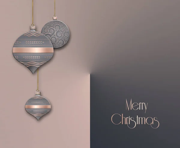 Elegant Christmas background with hanging balls — Stock Photo, Image