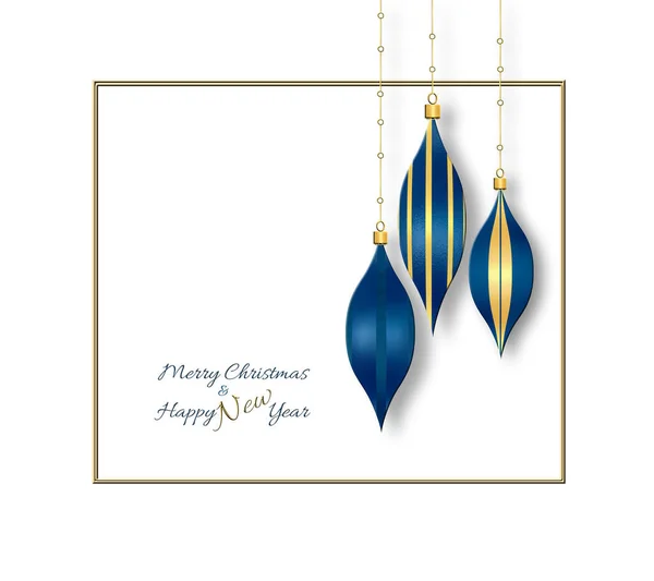 Indah set biru Natal perhiasan di latar belakang putih — Stok Foto
