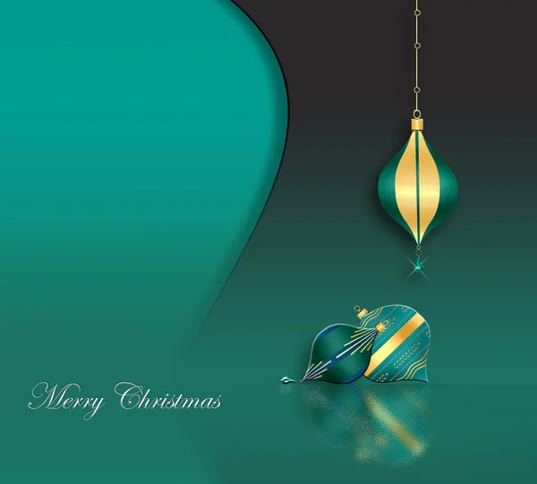 Elegante Weihnachten Hintergrund mit grünen Kugeln — Stockfoto