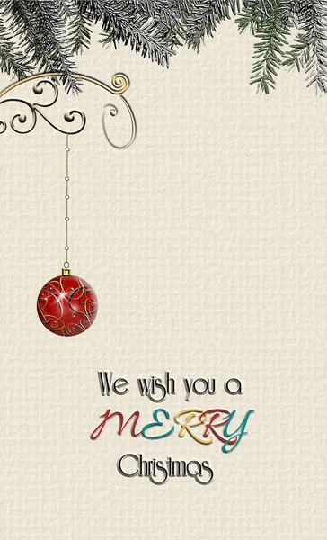 Tarjeta Minimalista Deseos Navideños Con Texto Deseamos Una Feliz Navidad — Foto de Stock