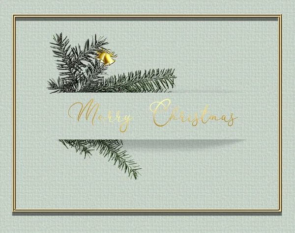 Beautiful Minimalist Christmas 2021 New Year Card Pastel Green Design — Stock Photo, Image