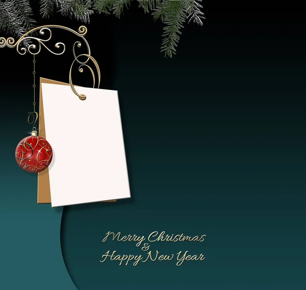 Elegant festive New Year card — Stock Photo, Image