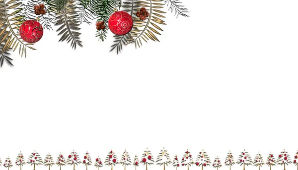 Beyaz üzerine Noel çerçevesi
