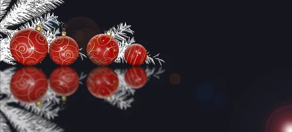 Christmas New Year background with balls — Stock Photo, Image