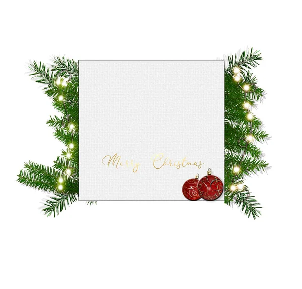 Karácsonyi fenyő fa fehér háttér — Stock Fotó