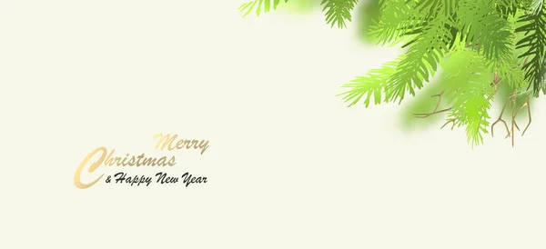 Fondo Vacaciones Navidad Banner Minimalista Navidad Con Ramas Abeto Navidad — Foto de Stock