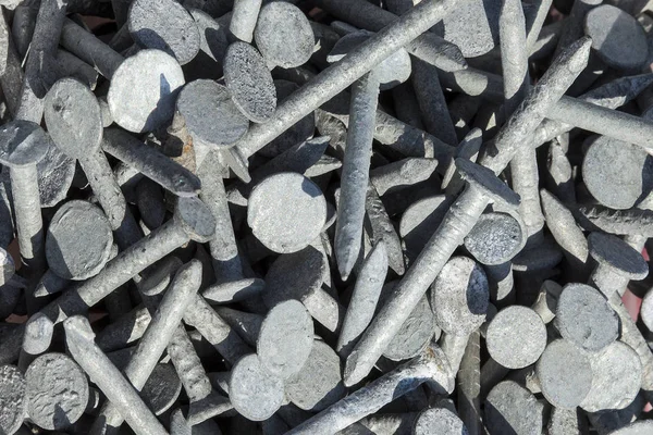 Monte Metal Velho Pregos Aço Galvanizado Fundo — Fotografia de Stock