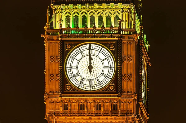 London September 2007 Big Ben Van Houses Parliament Middernacht Nacht — Stockfoto