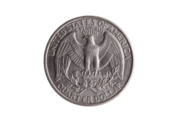 Usa Quarter Dollar Nickel Coin Cents Reverse Bald Eagle Wings — Stock Photo, Image