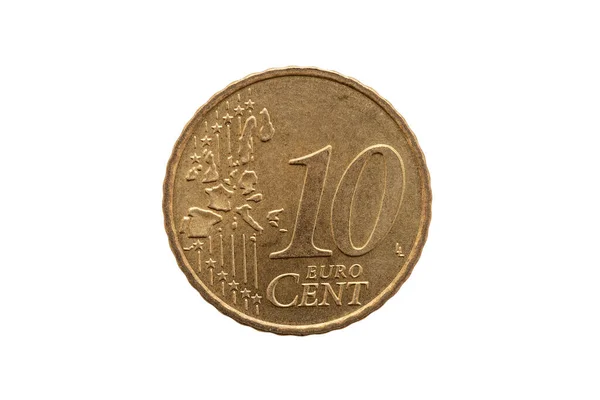 Zehn Cent Euro Münze Aus Deutschland Aus Dem Jahr 2002 — Stockfoto