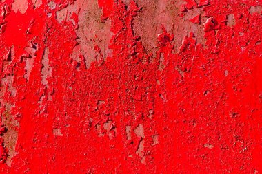 Kırmızı yıpranmış demir metal desenli arka plan kabuk bağlayan boya.