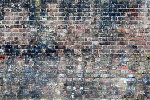 Vieux Grand Vieillissement Détresse Brun Pierre Rouge Mur Briques Arrière — Photo