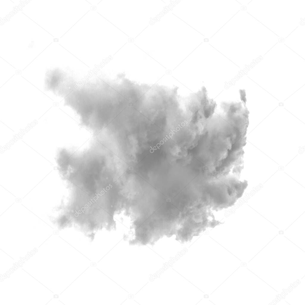 Cloud isolated on a white background for making brushes in Photoshop monochrome image