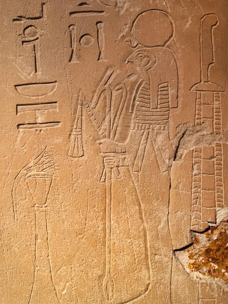 Древний Египет Иероглифы Каменные Стены — стоковое фото