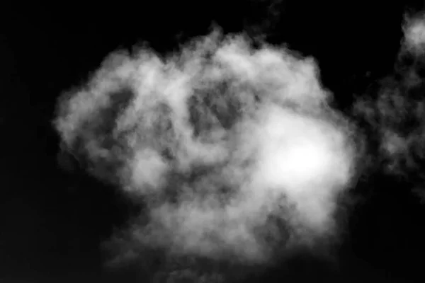 Wolke Isoliert Auf Schwarzem Hintergrund Zur Herstellung Von Texturpinseln Monochromes — Stockfoto
