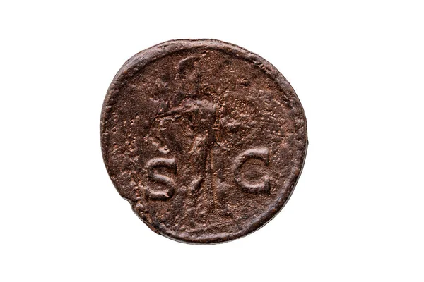 Roman Som Replika Mynt Romerska Kejsare Claudius Omvänd Skära Och — Stockfoto