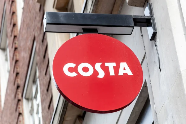 Londra Regno Unito Aprile 2011 Costa Coffee Red Logo Advertising — Foto Stock