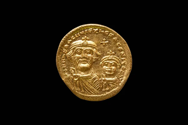 Guld Romersk Solidus Replika Mynt Romersk Kejsare Justinian Ad527 265 — Stockfoto