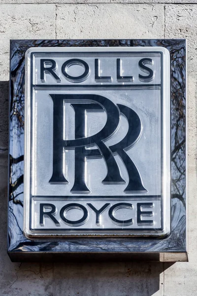 Londres Reino Unido Abril 2012 Rolls Royce Firma Logotipo Publicitario — Foto de Stock