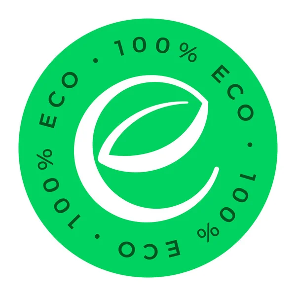 Logotipo Ícone Vetor Produto 100 Eco —  Vetores de Stock