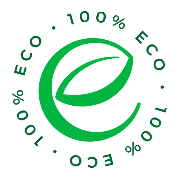 100 Logo Ikony Wektora Produktu Ekologicznego — Wektor stockowy