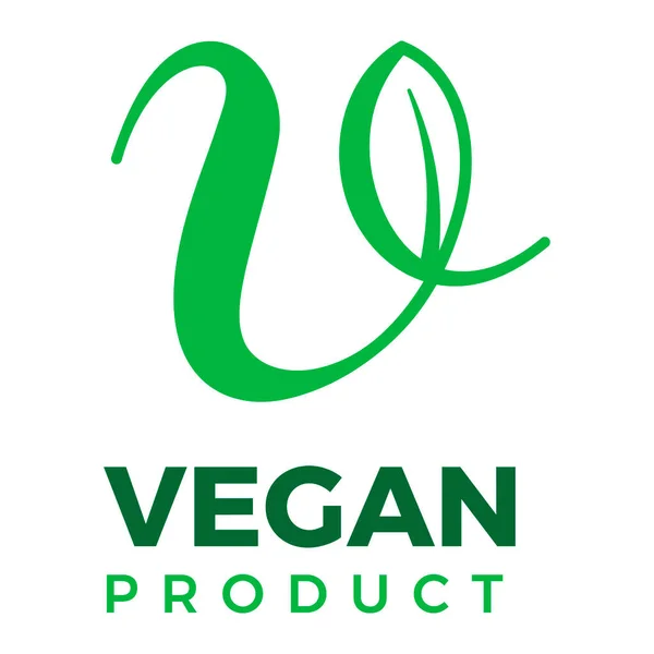 100 Vegano Producto Vector Icono Logotipo — Archivo Imágenes Vectoriales