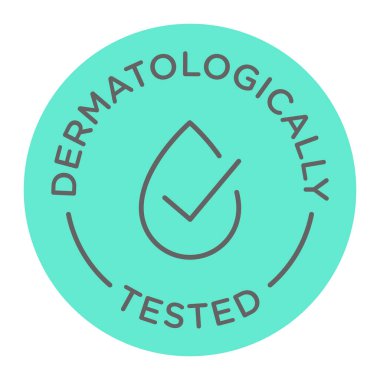 Dermatologically tested round isolated product vector icon logo clipart