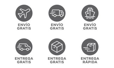 Conjunto de iconos de vector de envio, entrega bedavaya