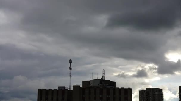 Antenna Sul Tetto Della Casa Sparatoria Intervallo Tempo — Video Stock