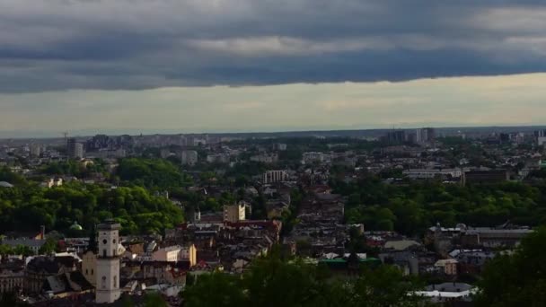 Хмари Над Містом Зйомки Часового Проміжку — стокове відео