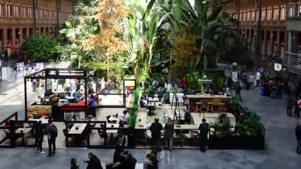 Мадрид Испания Апреля 2018 Года Железнодорожный Вокзал Аточа Временной Интервал — стоковое видео