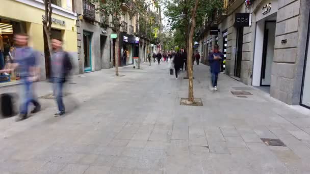 马德里 Spain 2018年3月26日 Fuencarral街的陌生人 时间流逝 — 图库视频影像