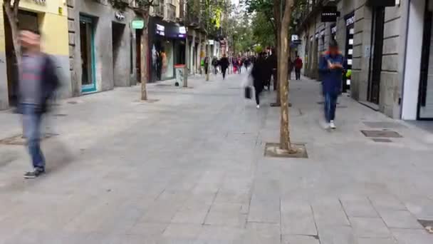 Madrid Span Mart 2018 Fuencarral Caddesi Nde Bilinmeyen Insanlar Zaman — Stok video