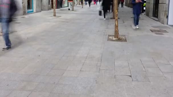 Madrid Span Mart 2018 Fuencarral Caddesi Nde Bilinmeyen Insanlar Zaman — Stok video