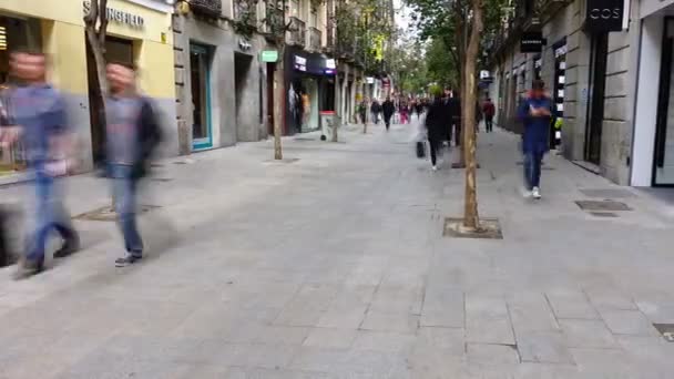 Madrid Span Mart 2018 Fuencarral Caddesi Nde Bilinmeyen Insanlar Zaman — Stok video