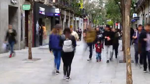 Madrid Span Mart 2018 Fuencarral Caddesi Nde Bilinmeyen Insanlar Zaman — Stok video