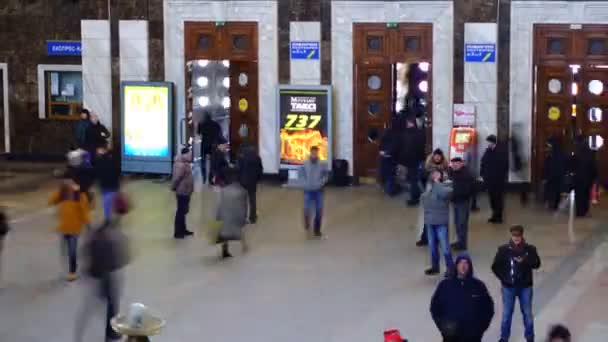 Kiev Ucraina Marzo 2018 Passeggeri Alla Stazione Ferroviaria Kiev — Video Stock