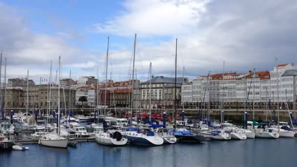 Coruna Espagne 1Er Avril 2018 Quai Les Yachts Coruna — Video