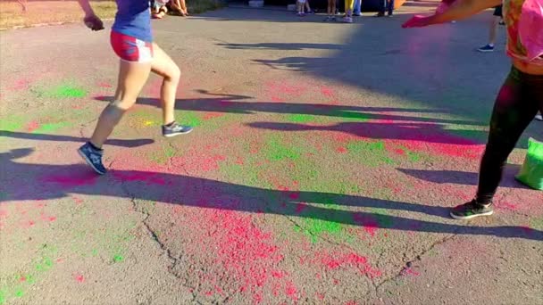 Ivano Frankivsk Ukrajina Června Barva Běžící Vzdálenost 300 Metrů Účastníci — Stock video