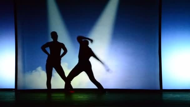 Berdyansk Ukraine October Performance Theater Shadows Front Backlit White Screen — 图库视频影像