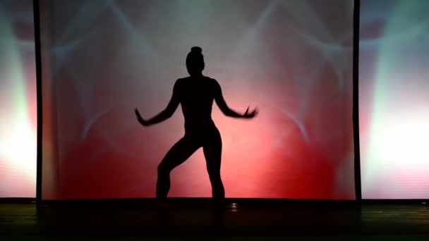 Berdyansk Ukraine October Performance Theater Shadows Front Backlit White Screen — 图库视频影像