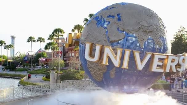 Rotující Sféra Orlandu Usa Universal Studios Globe Universal Studios Orlando — Stock video