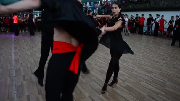 Actuaciones Públicas Bailes Salón Campamento Internacional Entrenamiento Danza Ucrania Yaremche — Vídeos de Stock