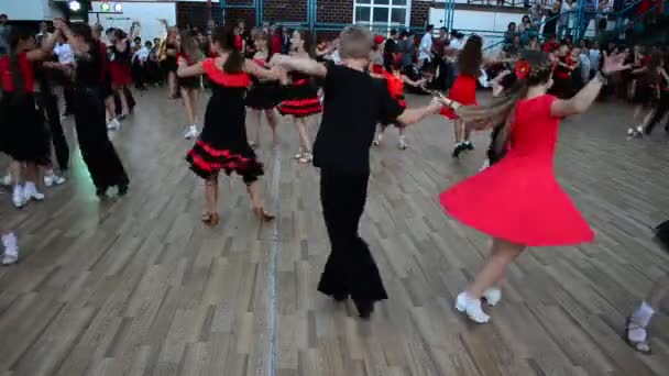 Offentliga Föreställningar Balsalsdanser Internationellt Dansläger Ukraina Jaremche — Stockvideo