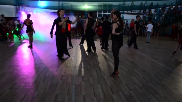 Openbare Voorstellingen Ballroomdansen Internationaal Danstrainingskamp Oekraïne Yaremche — Stockvideo