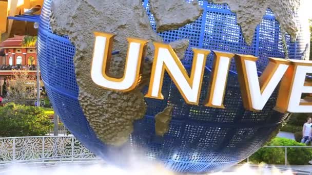 Rotierende Kugel Orlando Die Usa Universal Studios Globus Universal Studios — Stockvideo