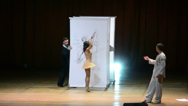 Berdyansk Ukrajina Října Choreografie Podání Záporožského Městského Tanečního Divadla Www — Stock video