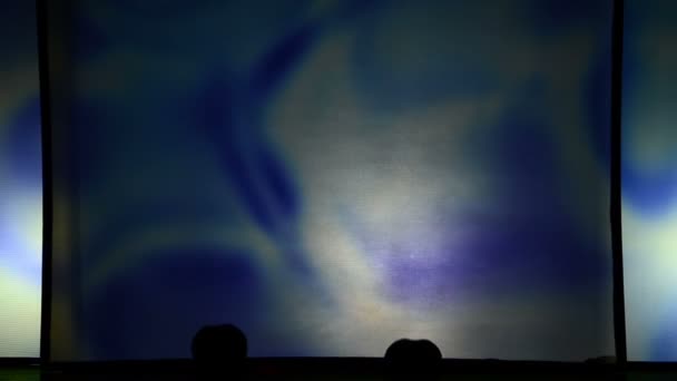 Berdyansk Ukraine October Performance Theater Shadows Front Backlit White Screen — 图库视频影像