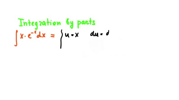 Teilweise Integration Mathematische Analyse Kalkül — Stockvideo