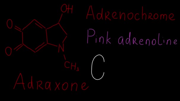 Kimyasal Moleküler Formül Adrenokrom — Stok video